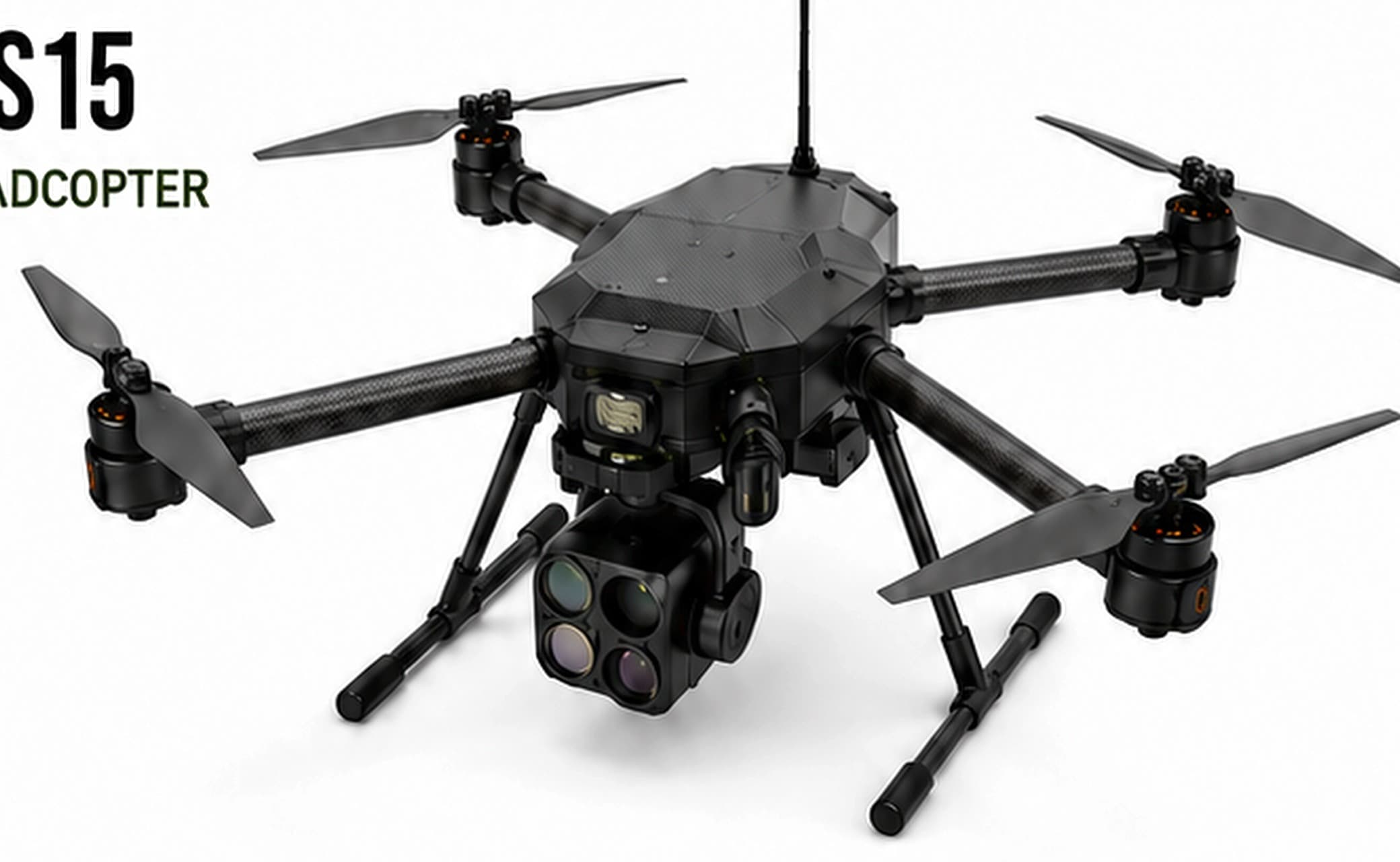 Marshal S15 surveillance quadcopter with EO/IR gimbal